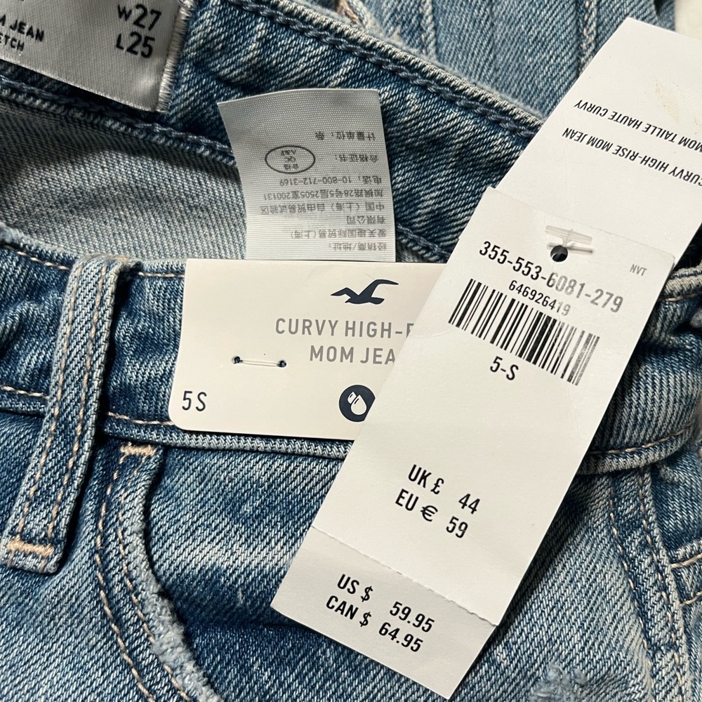 Hollister Women's High-Rise Mom Jeans - Light Blue